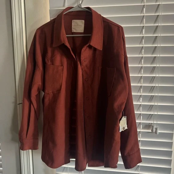 Altar'd State Rust Button-Up Shacket - Picture 6 of 6
